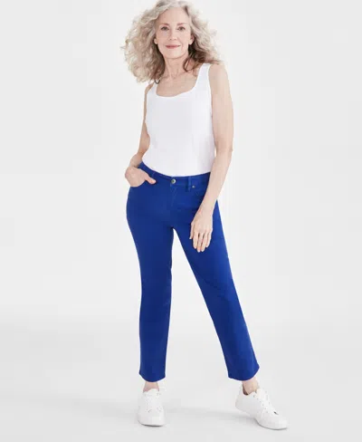 Style & Co Women's High Rise Straight-leg Jeans, Regular, Short And Long Lengths, Created For Macy's In Jazzy Blue