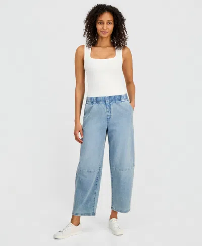 Style & Co Style Co Womens High Rise Pull On Barrel Jeans Macys Exclusive In Brown