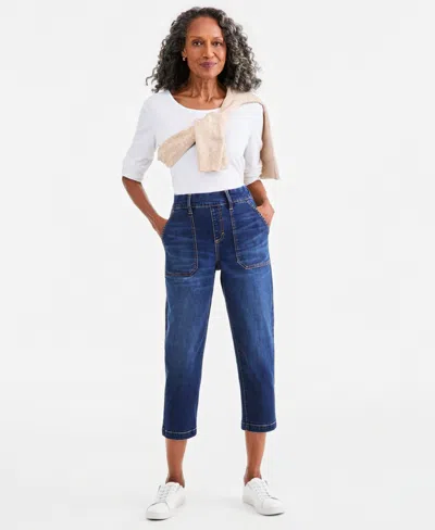 Style & Co Women's High-rise Pull-on Utility Ankle Jeans, Macy's Exclusive In Freya Wash