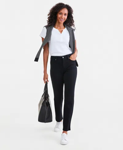 Style & Co Women's High-rise Straight-leg Ponte Pants, Macy's Exclusive In Gray