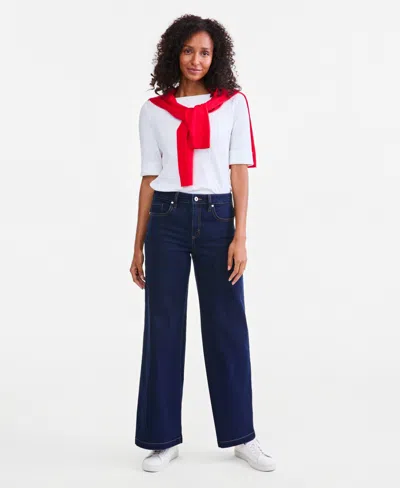 Style & Co Women's High-rise Wide-leg Jeans, Macy's Exclusive In Rinse Wash