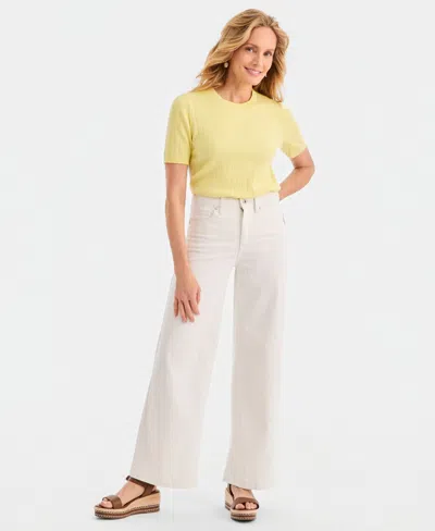 Style & Co Women's High-rise Wide-leg Jeans, Macy's Exclusive In White