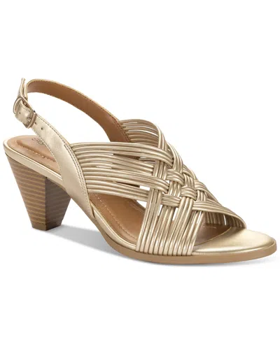 Style & Co Women's Holliee Dress Sandals, Exclusively At Macy's In Gold