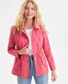 Style & Co Women's Hooded Anorak, Created For Macy's In Red Granite