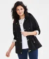 Style & Co Women's Hooded Anorak, Pp-4x, Created For Macy's In Berried Trea