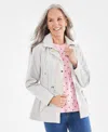 Style & Co Women's Petite Hooded Anorak, Created For Macy's In Stonewall