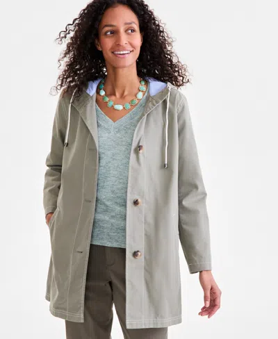 Style & Co Women's Hooded Parka, Exclusively At Macy's In Sagebrush