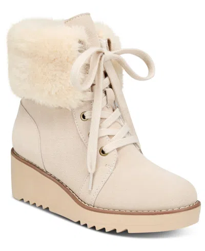 Style & Co Women's Iggyy Lace-up Wedge Boots, Created For Macy's In Sand Sd