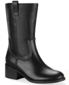 Style & Co Women's Inezz Mid Shaft Faux-leather Boots, Macy's Exclusive In Black