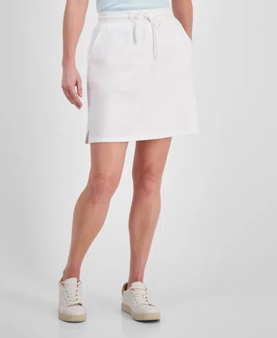 Style & Co Women's Jersey Skort, Regular & Petite, Created For Macy's In Bright White