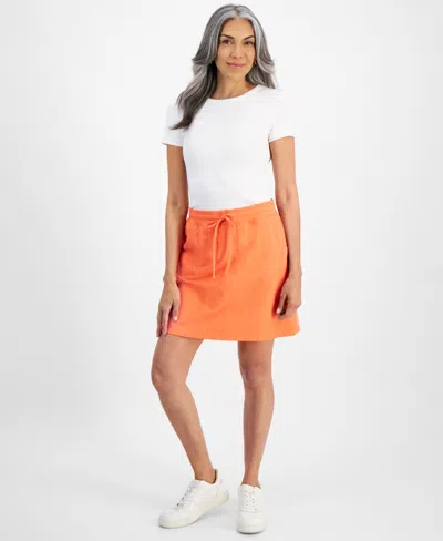 Style & Co Women's Jersey Skort, Regular & Petite, Created For Macy's In Hot Coral