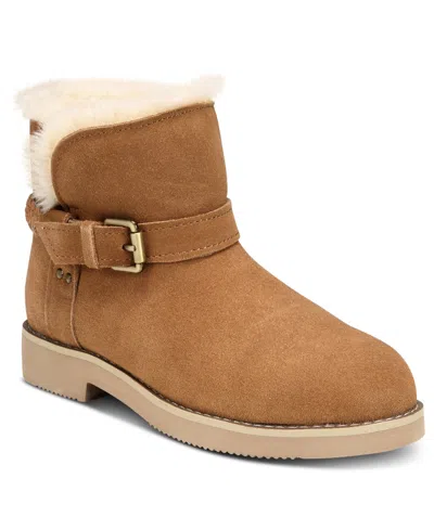 Style & Co Women's Korri Pull-on Buckled Winter Booties, Created For Macy's In Brown