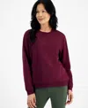 Style & Co Women's Long-sleeve Crewneck Sweatshirt, Created For Macy's In Berried Treasure