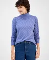 Style & Co Women's Long-sleeve Turtleneck Sweater, Created For Macy's In Blue