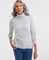 Style & Co Women's Long-sleeve Turtleneck Sweater, Created For Macy's In Gray