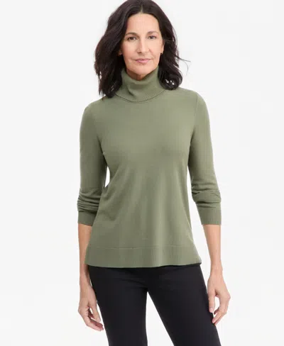 Style & Co Women's Long-sleeve Turtleneck Sweater, Created For Macy's In Green