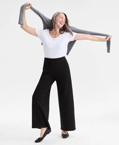 Style & Co Women's Lux Fleece Drawstring Pants, Macy's Exclusive In Black