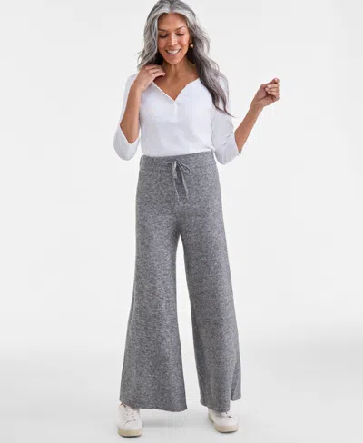 Style & Co Women's Lux Fleece Drawstring Pants, Macy's Exclusive In Gray