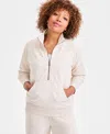 Style & Co Women's Luxe Fleece Half-zip Sweatshirt, Macy's Exclusive In Gray