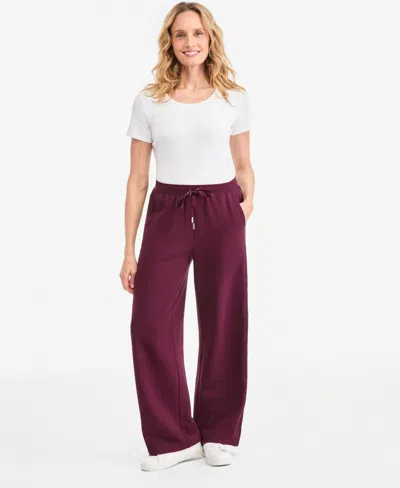 Style & Co Women's Luxfleece Knit Drawstring-waist Pants, Macy's Exclusive In Berry Jam