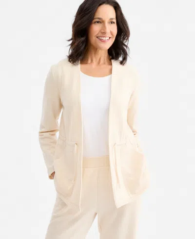 Style & Co Women's Luxlounge Fleece Jacket, Macy's Exclusive In Pink
