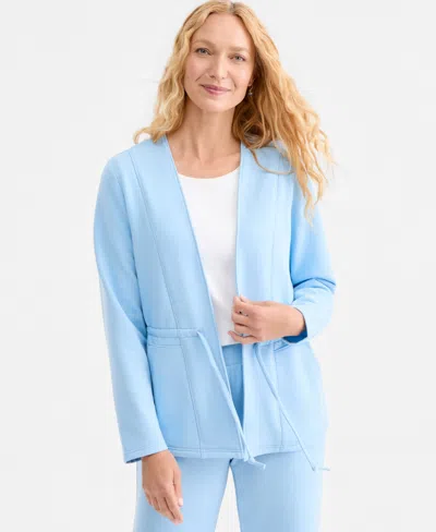 Style & Co Women's Luxlounge Fleece Jacket, Macy's Exclusive In Blue