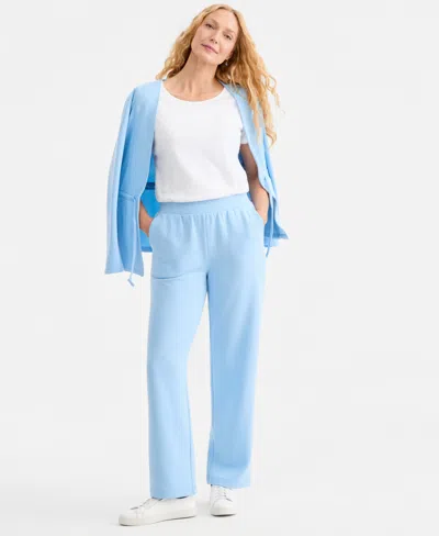 Style & Co Women's Luxlounge Fleece Pull-on Sweatpants, Macy's Exclusive In Blue