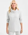 Style & Co Women's Luxsoft Fleece Cowl-neck Sweatshirt, Macy's Exclusive In Gray