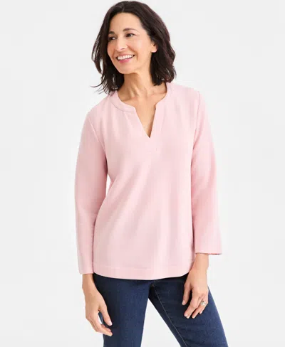 Style & Co Women's Luxsoft Fleece Sweatshirt, Macy's Exclusive In Pink