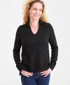 Style & Co Women's Luxsoft Johnny-collar Sweater, Macy's Exclusive In Animal Print