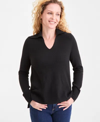 Style & Co Women's Luxsoft Johnny-collar Sweater, Macy's Exclusive In Animal Print