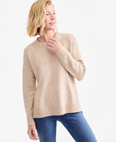 Style & Co Women's Luxsoft Long-sleeve Crewneck Sweater, Macy's Exclusive In Neutral