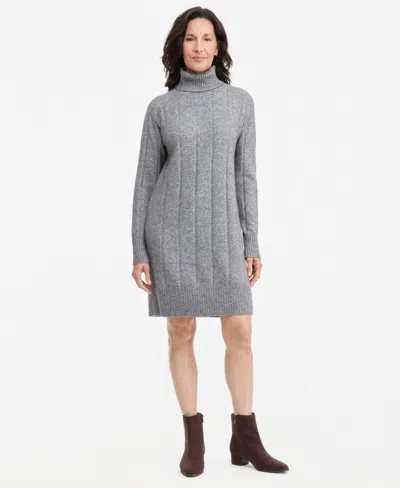 Style & Co Women's Luxsoft Long-sleeve Turtleneck Sweater Dress, Macy's Exclusive In Gray