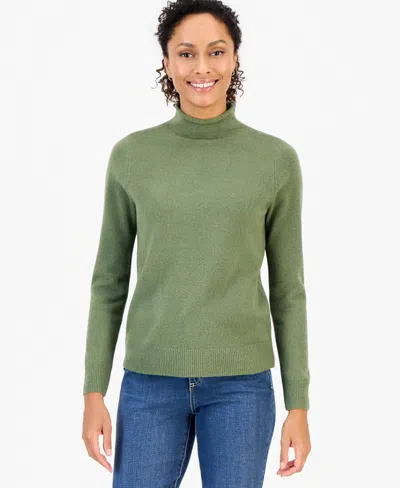 Style & Co Women's Luxsoft Mock-neck Sweater, Macy's Exclusive In Green