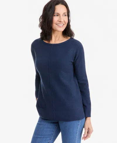Style & Co Women's Luxsoft Seamfront Boatneck Tunic Sweater, Macy's Exclusive In Blue