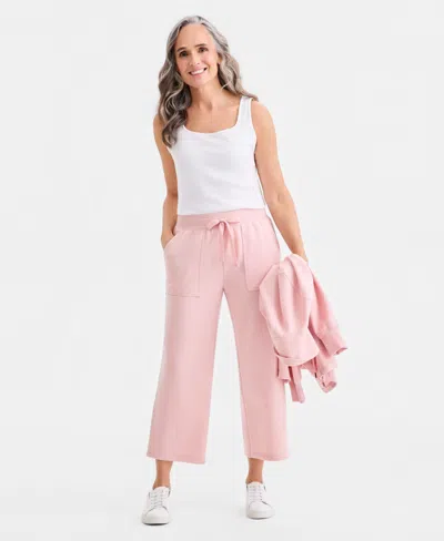 Style & Co Women's Luxsoft Wide-leg Cropped Sweatpants, Macy's Exclusive In Multi