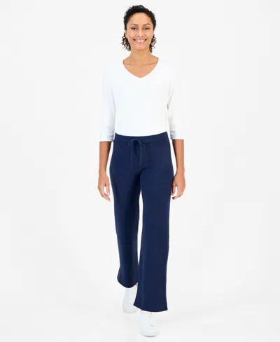 Style & Co Women's Luxsoft Wide-leg Sweater Pull-on Pants, Macy's Exclusive In Blue