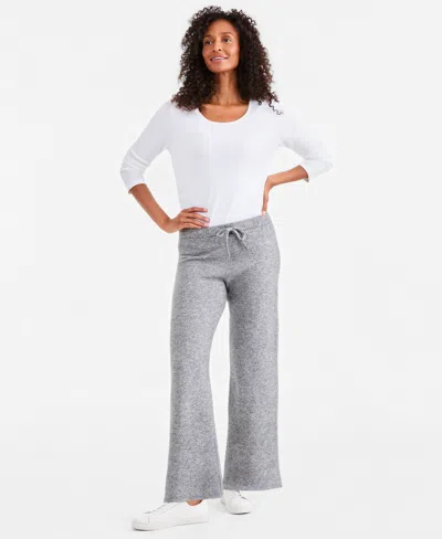 Style & Co Women's Luxsoft Wide-leg Sweater Pull-on Pants, Macy's Exclusive In Transparent