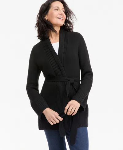 Style & Co Women's Luxsoft Wrap Front Cardigan, Macy's Exclusive In Black