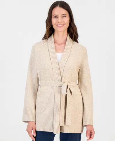 Style & Co Women's Luxsoft Wrap Front Cardigan, Macy's Exclusive In Neutral