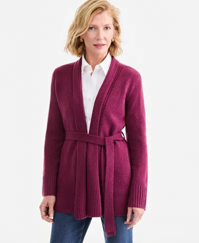 Style & Co Women's Luxsoft Wrap Front Cardigan, Macy's Exclusive In Purple