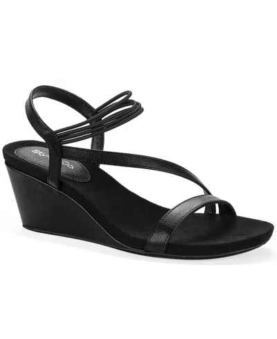Style & Co Women's Madysonn Elastic Strappy Wedge Sandals, Macy's Exclusive In Black