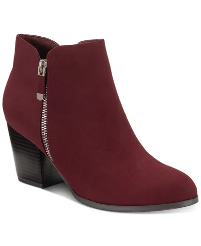Style & Co Women's Masrinaa Ankle Booties, Created For Macy's In Red