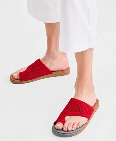 Style & Co Women's Mayyze Flat Sandals, Exclusively At Macy's In Red