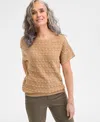 STYLE & CO WOMEN'S METALLIC POINTELLE DOLMAN-SLEEVE SWEATER, EXCLUSIVELY AT MACY'S