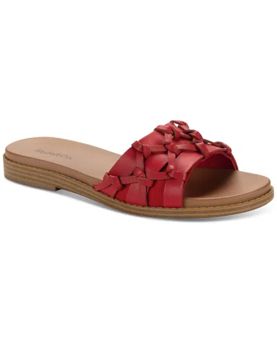 Style & Co Women's Micahh Flat Sandals, Exclusively At Macy's In Jester Red