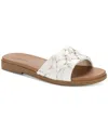 Style & Co Women's Micahh Flat Sandals, Exclusively At Macy's In Wht Linen