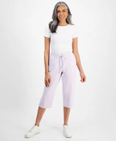 Style & Co Women's Mid Rise Capri Sweatpants, Created For Macy's In Lavender Fog