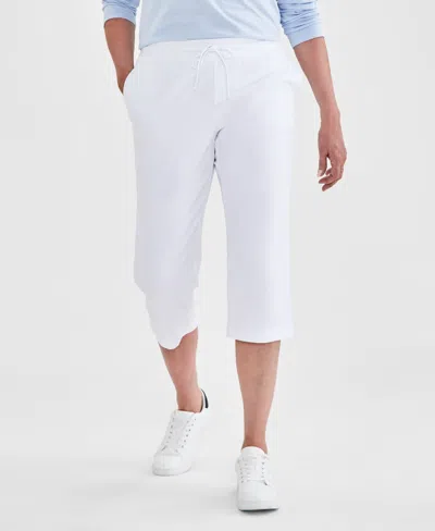 Style & Co Women's Mid Rise Capri Sweatpants, Created For Macy's In White