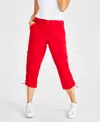 Style & Co Women's Mid-rise Cargo Capri Pants, Exclusively At Macy's In Tango Red
